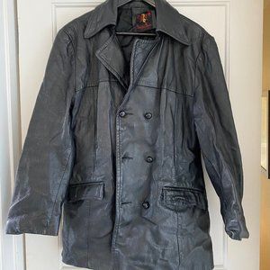 Vintage retro leather jacket, '60s-70s, details!